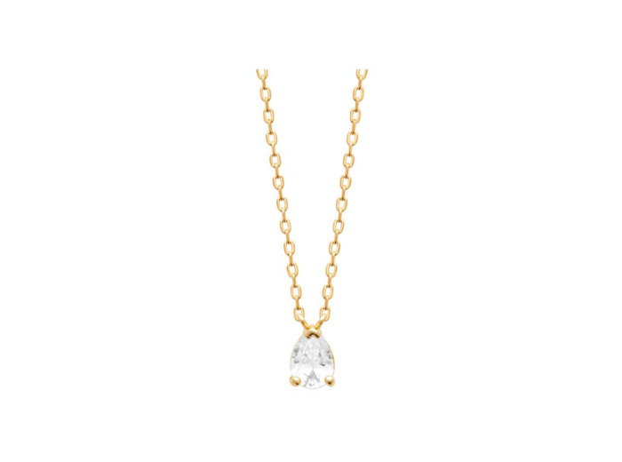 Collier en plaqué or et oxyde de zirconium