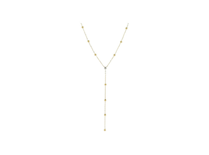 Collier Zag en acier doré et zircon