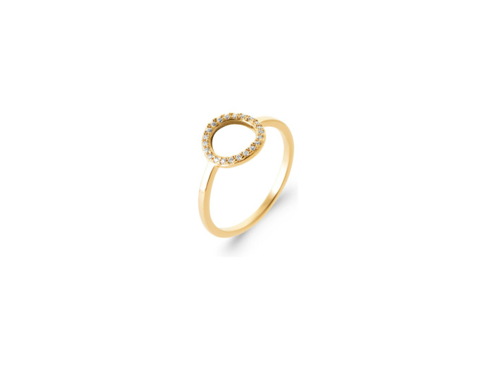Bague en plaqué or et oxydes de zirconium
