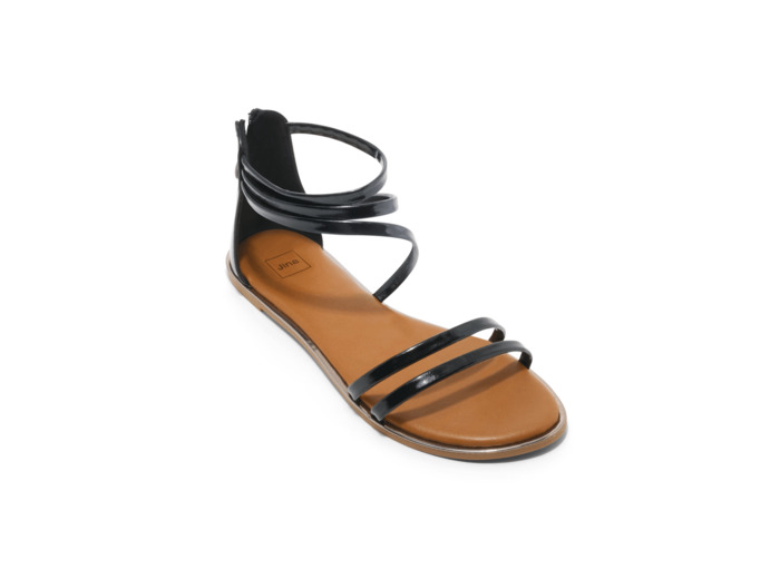 Sandale plate femme noir