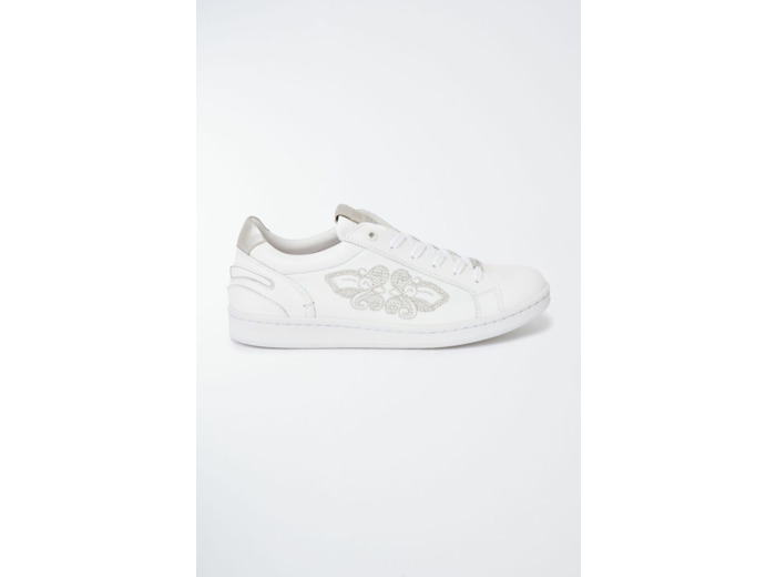 Tennis en cuir avec broderie
