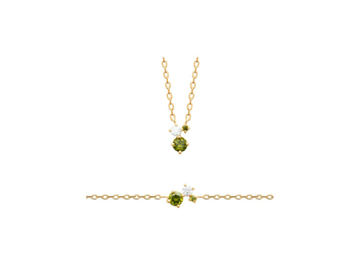 Collier en plaqué or et oxydes de zirconium