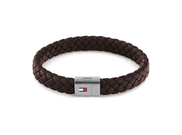 Tommy Hilfiger bracelet homme en cuir marron