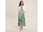Robe longue évasée satin