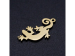 Pendentif gecko acier or plein