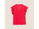 Blouse manches courtes volants
