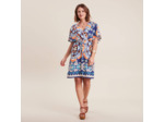 Robe droite col cache-coeur