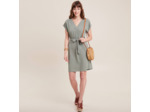 Robe droite col en V