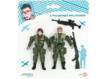 2 FIGURINES MILITAIRES + ARMES ASSORTIES