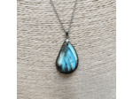 Pendentif labradorite madagascar bleue