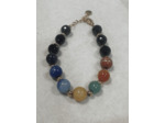 Bracelet 7 Chakras spinelle & acier inoxydable