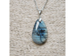 Pendentif labradorite madagascar bleue