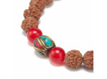 Bracelet Rudrashka bouddha et perle indonésienne 8mm