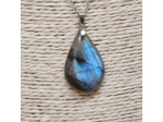 Pendentif labradorite madagascar bleue