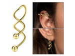 Piercing industriel femme spirale  or, 37~25x6.5mm