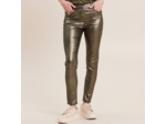 Pantalon ajusté enduit 7/8ème