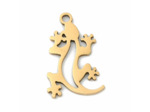 Pendentif gecko acier or