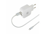 Chargeur mural blanc 2 usb câblle lightning