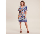 Robe droite col cache-coeur