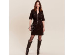 Robe droite zippée ceinturée