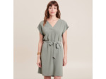 Robe droite col en V