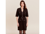 Robe droite zippée ceinturée