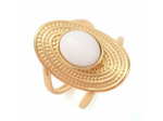 Bague plateau ovale jade blanc