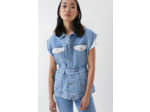 Gilet en denim avec ceinture
