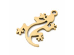 Pendentif gecko acier or