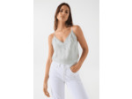 TOP EN SATIN AVEC DÉTAILS EN DENTELLE