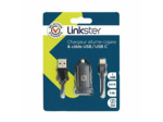 Chargeur allume cigare 1 usb 2.4 + câble usb/usb c 1m