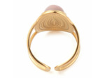 Bague plateau ovale rhodonite