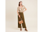 Pantalon large satin