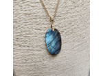 Pendentif labradorite madagascar bleue