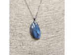 Pendentif labradorite madagascar bleue