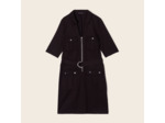 Robe droite zippée ceinturée