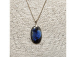 Pendentif labradorite madagascar bleue