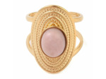 Bague plateau ovale rhodonite