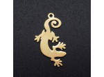 Pendentif gecko acier or plein