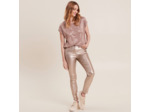 Pantalon ajusté enduit 7/8ème