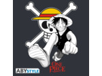 ONE PIECE - Tshirt "Luffy & Emblem" homme MC dark grey