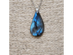 Pendentif labradorite madagascar bleue