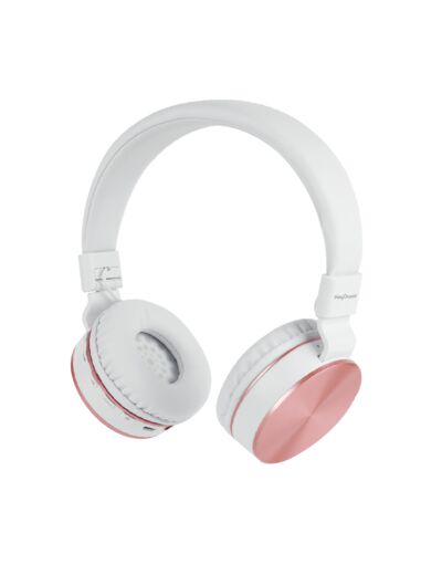 CASQUE BLUETOOTH KEYOUEST VINYLE BLANC ET CUIVRE