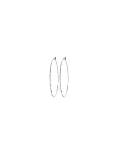 Boucles d'oreilles créoles en argent rhodié