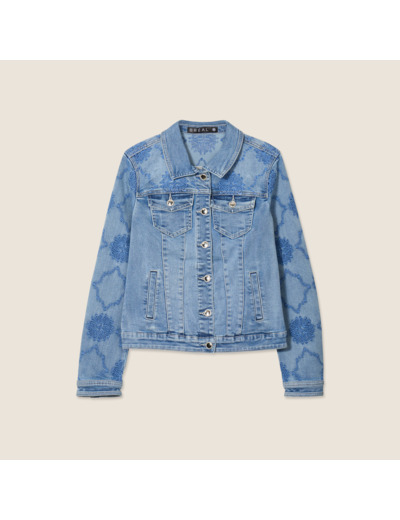 Veste en jean brodée