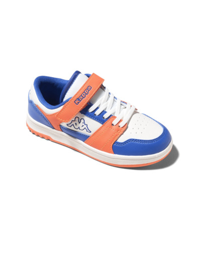 Basket junior garcon blanc orange kappa