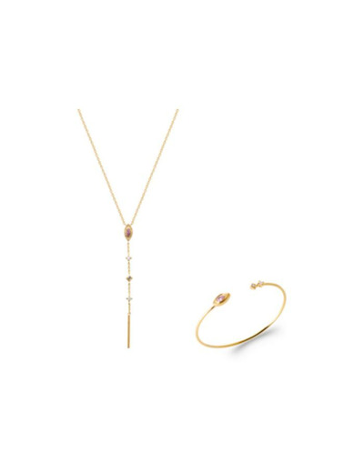 Collier en plaqué or et oxyde de zirconium