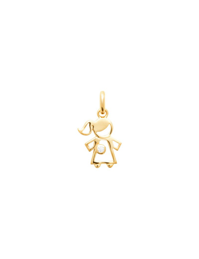 Pendentif en plaqué or et oxyde de zirconium