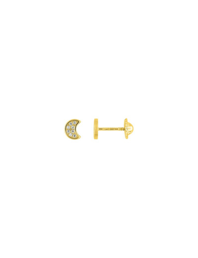 Puces d'oreilles en or jaune et oxydes de zirconium