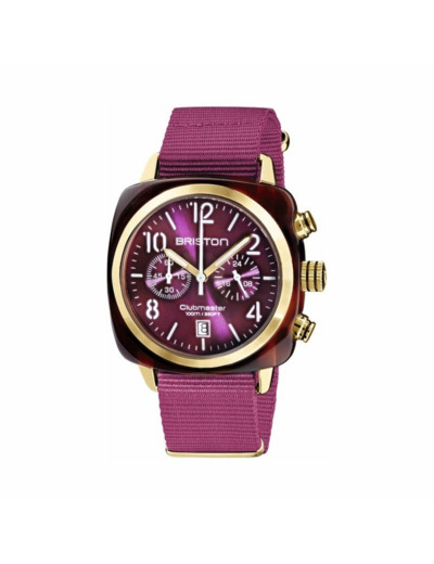 Montre Briston Clubmaster Classic Chrono Date Acier PVD et Acétate